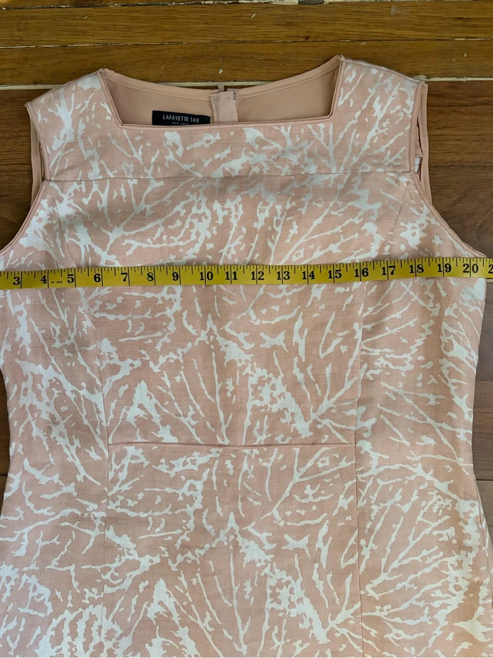 Lafayette 148 New York Jacquard Sheath Dress Pink White - Picture 5 of 9